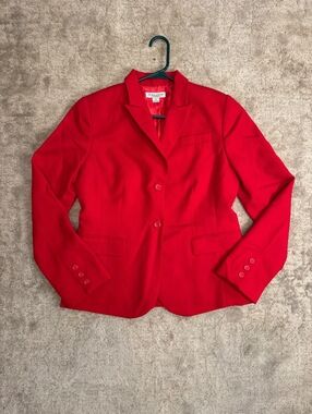 Vintage Pendleton Red Wool Blazer Womens 8 Made USA Tailored Jacket